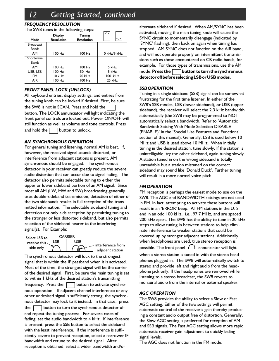12 getting started, continued | Walter Drake SW8 User Manual | Page 18 / 34
