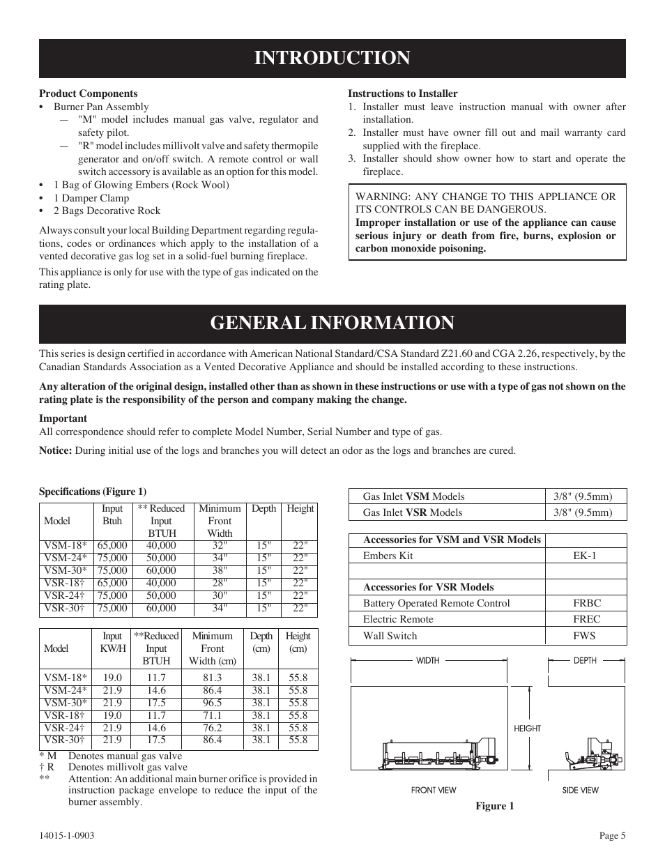 Introduction, General information | White Mountain VSR-18-1 User Manual | Page 5 / 20