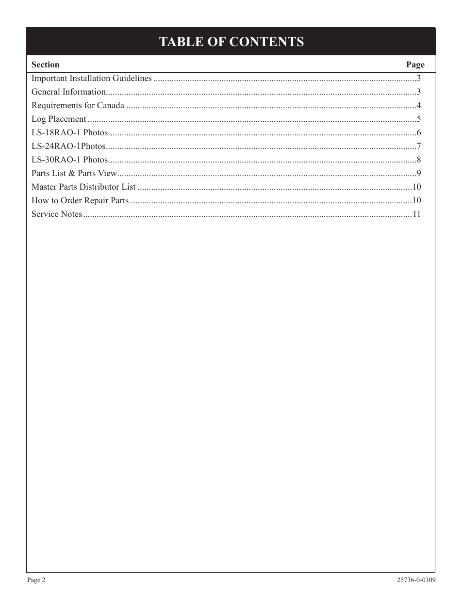 White Mountain LS-30RAO-1 User Manual | Page 2 / 12