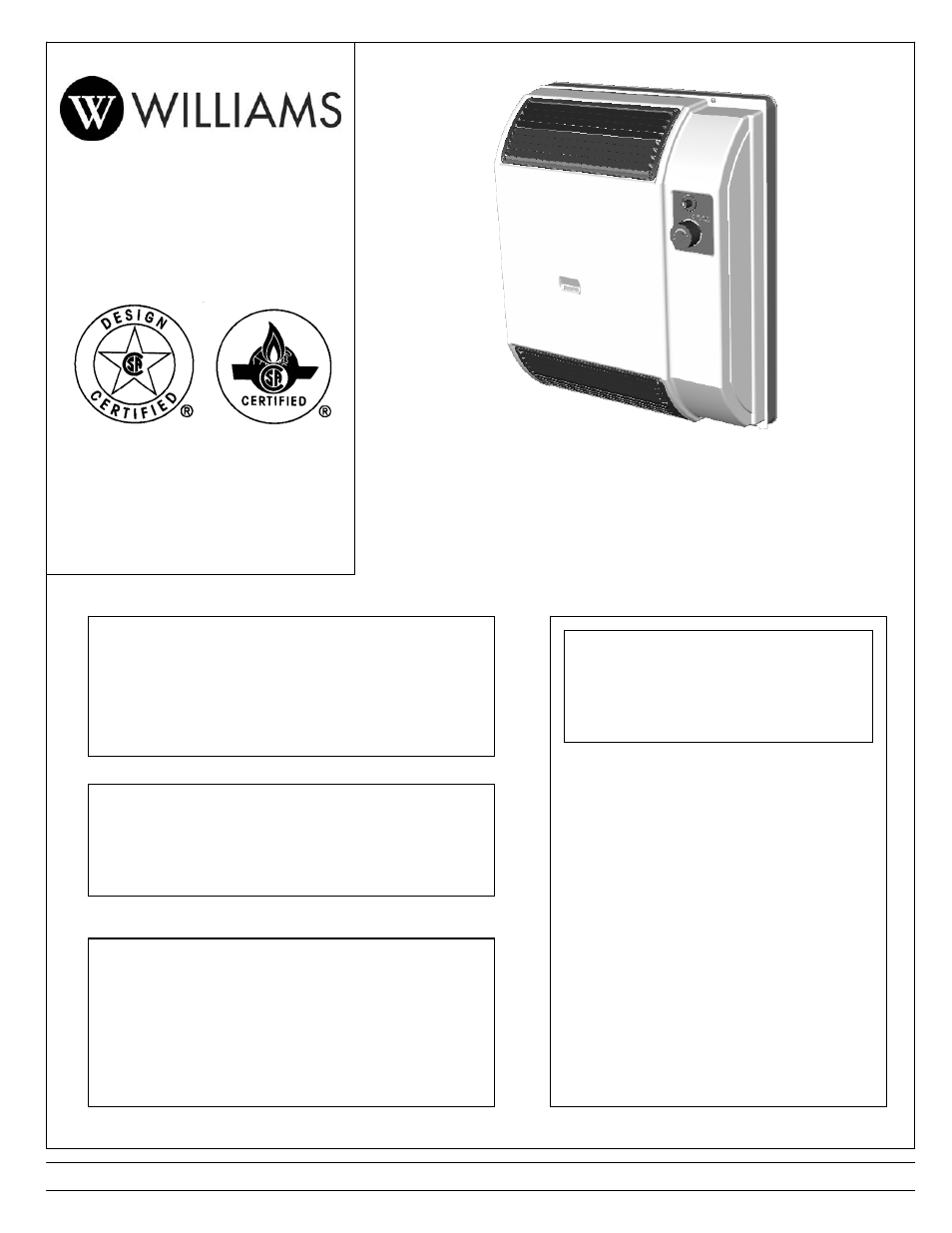 Williams 0743511 User Manual | 12 pages