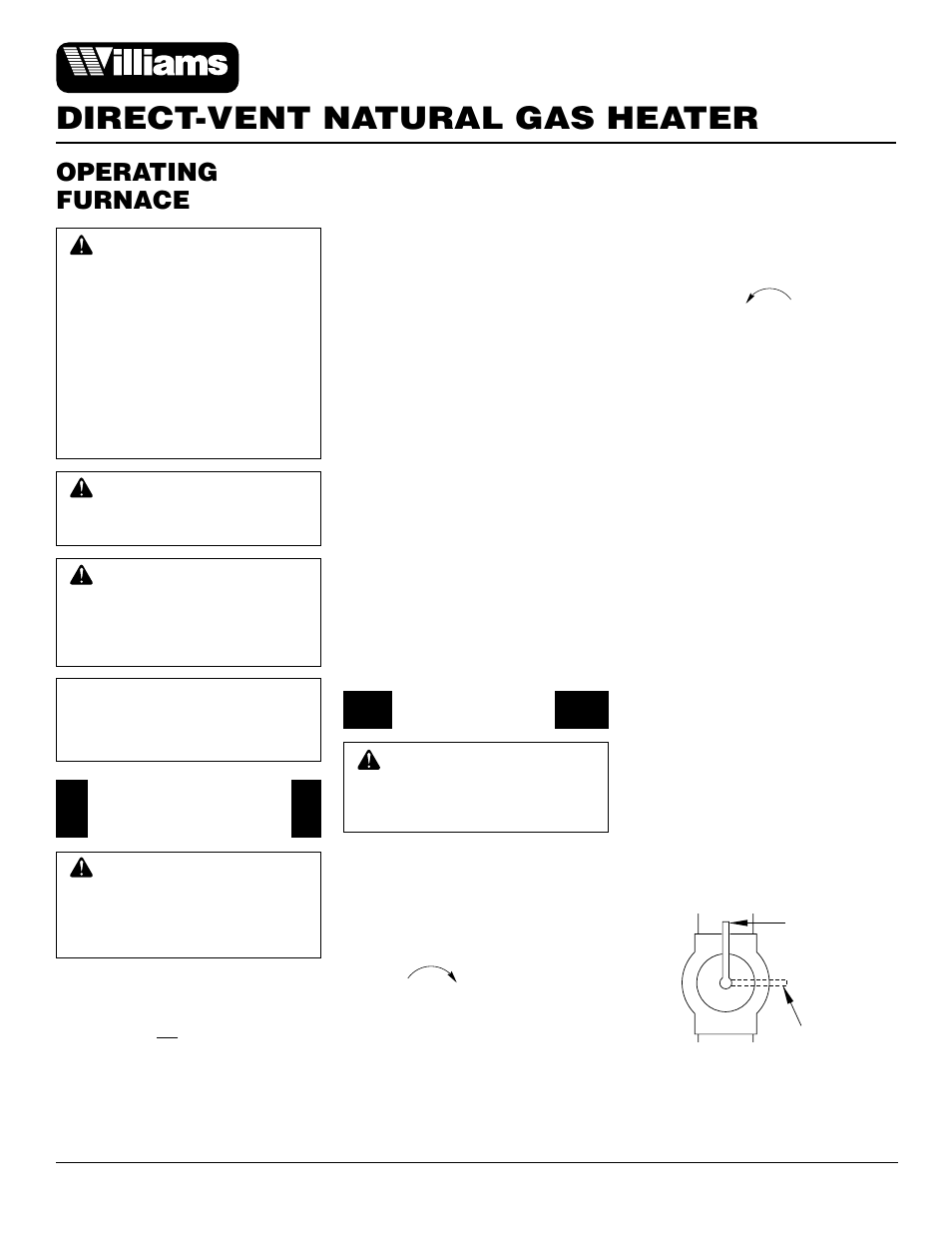 Direct-vent natural gas heater, Operating furnace | Williams 4003532 User Manual | Page 12 / 28