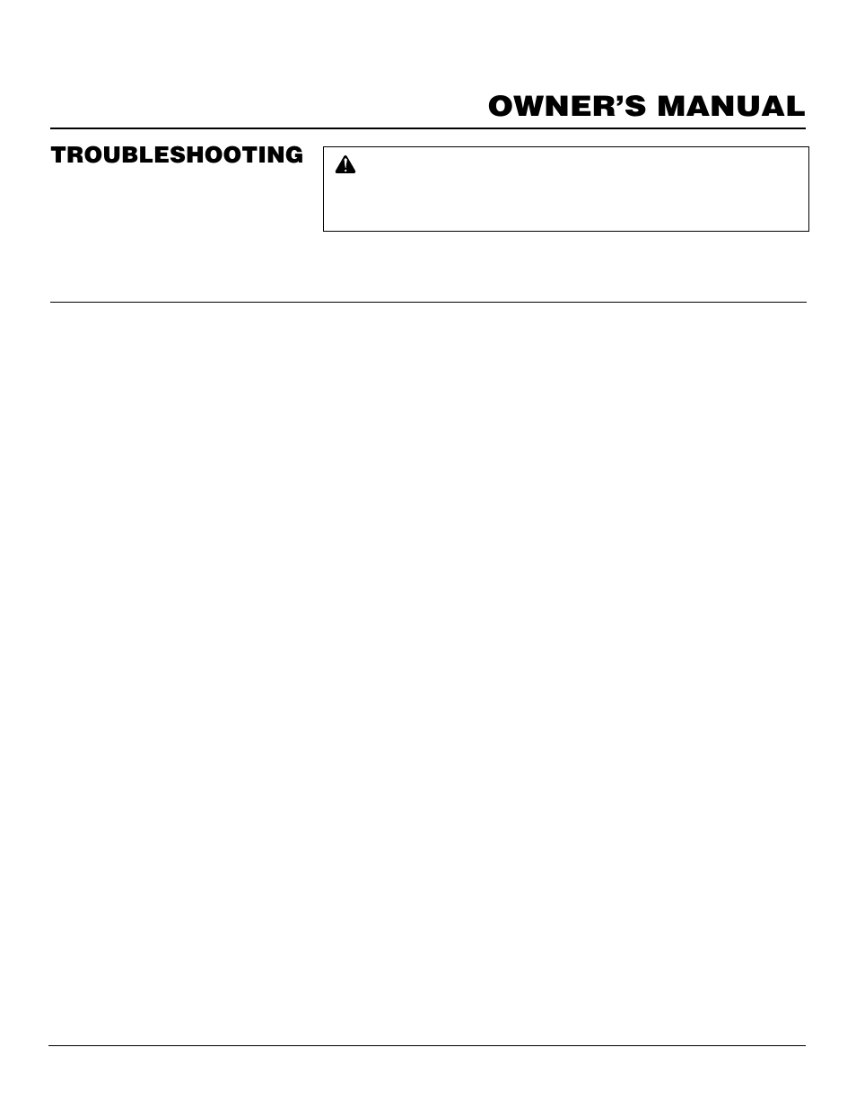 Owner’s manual, Troubleshooting | Williams 4003532 User Manual | Page 15 / 28