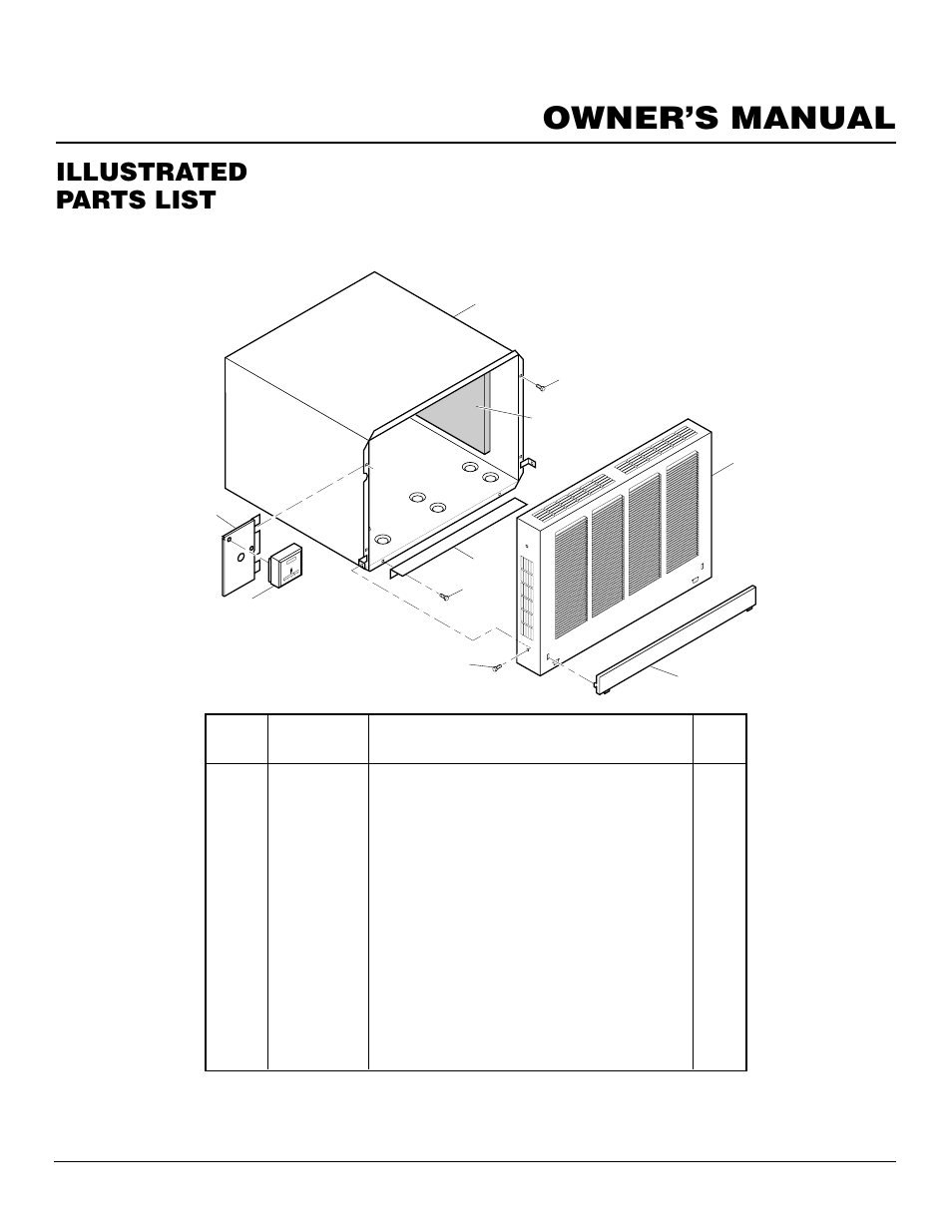 Owner’s manual, Illustrated parts list | Williams 4003532 User Manual | Page 21 / 28