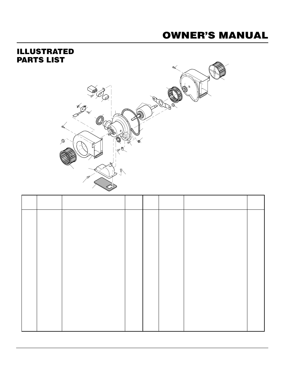 Owner’s manual, Illustrated parts list | Williams 4003532 User Manual | Page 27 / 28