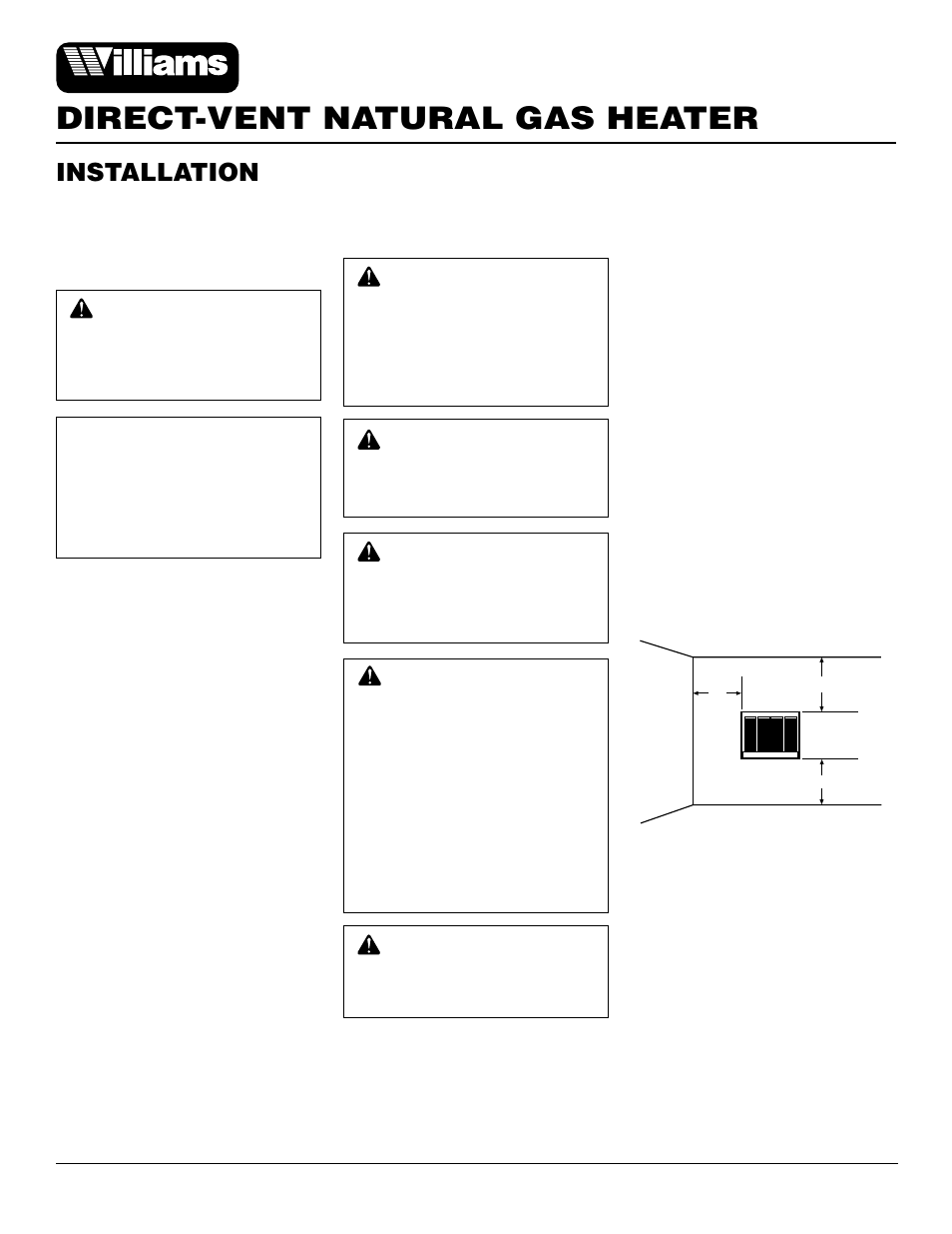 Direct-vent natural gas heater, Installation | Williams 4003532 User Manual | Page 4 / 28