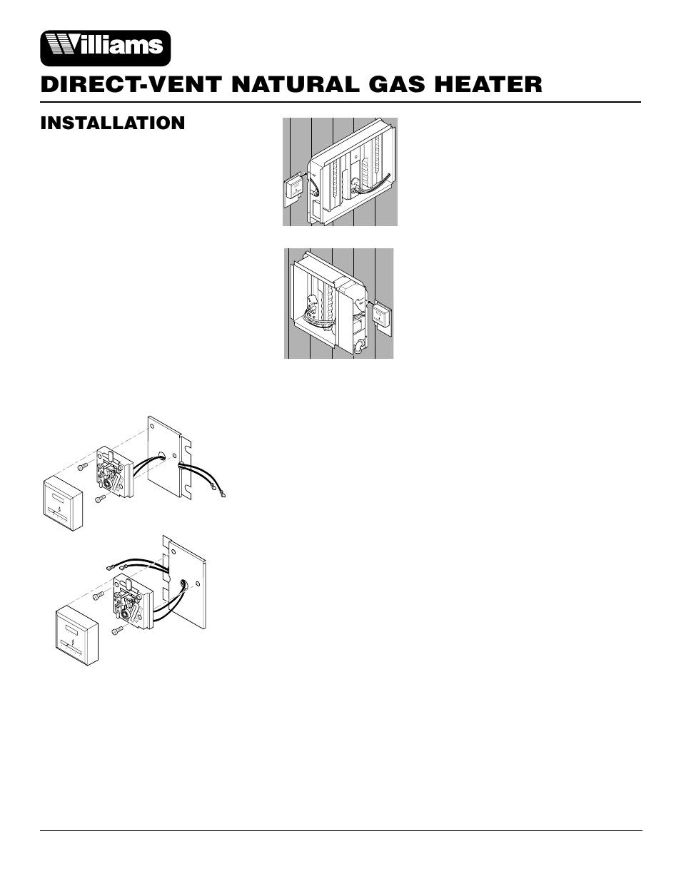 Direct-vent natural gas heater, Installation, Continued) | Williams 4003532 User Manual | Page 6 / 28