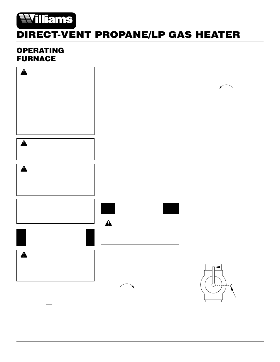 Direct-vent propane/lp gas heater, Operating furnace | Williams 2503531 User Manual | Page 12 / 28