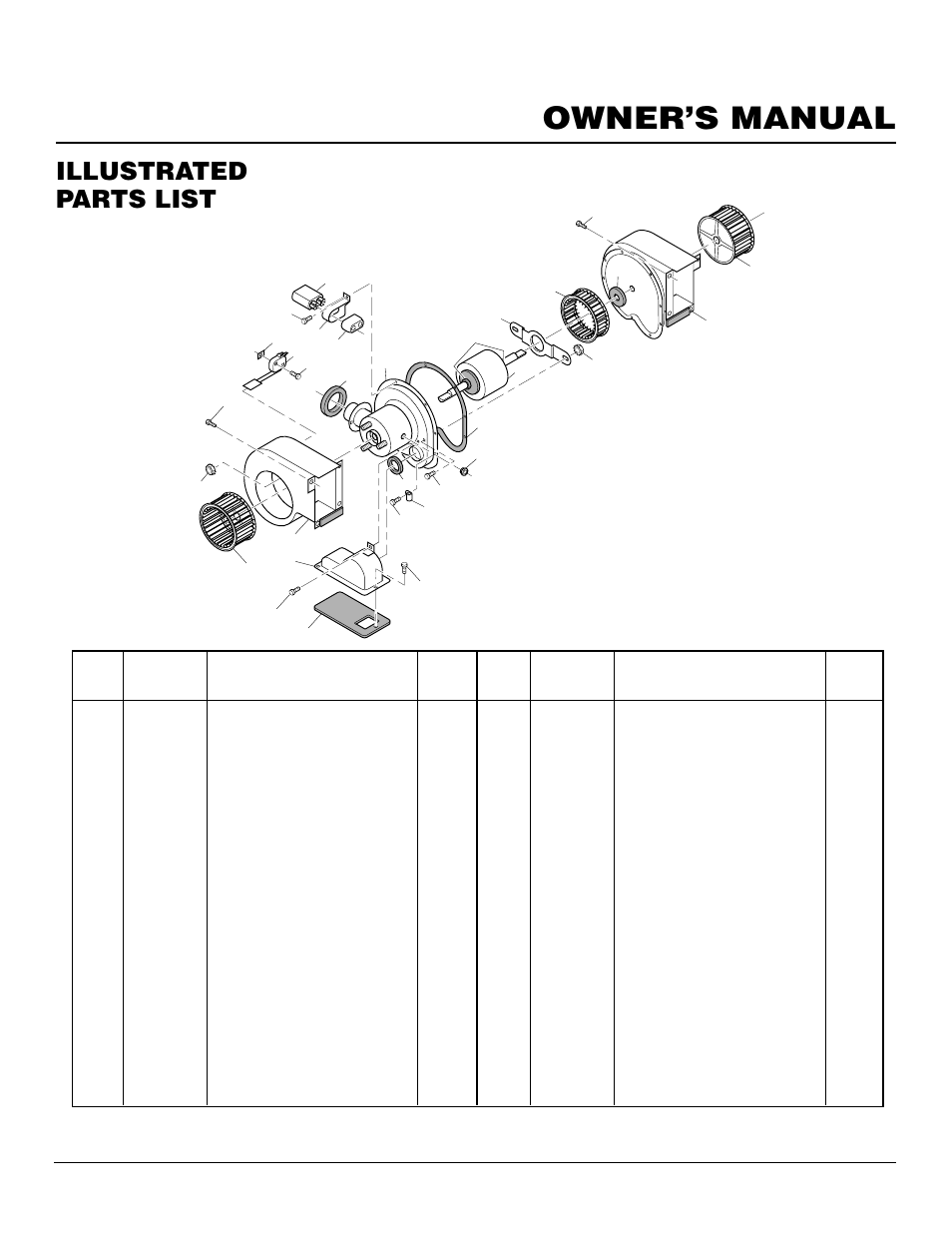 Owner’s manual, Illustrated parts list | Williams 2503531 User Manual | Page 27 / 28