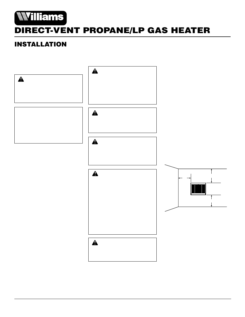 Direct-vent propane/lp gas heater, Installation | Williams 2503531 User Manual | Page 4 / 28