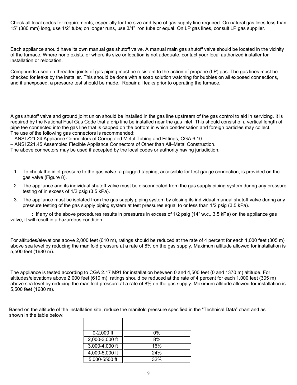 High altitude adjustment | Williams 2903512 User Manual | Page 10 / 24