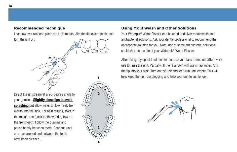 Waterpik Technologies WP-450 User Manual | Page 10 / 48