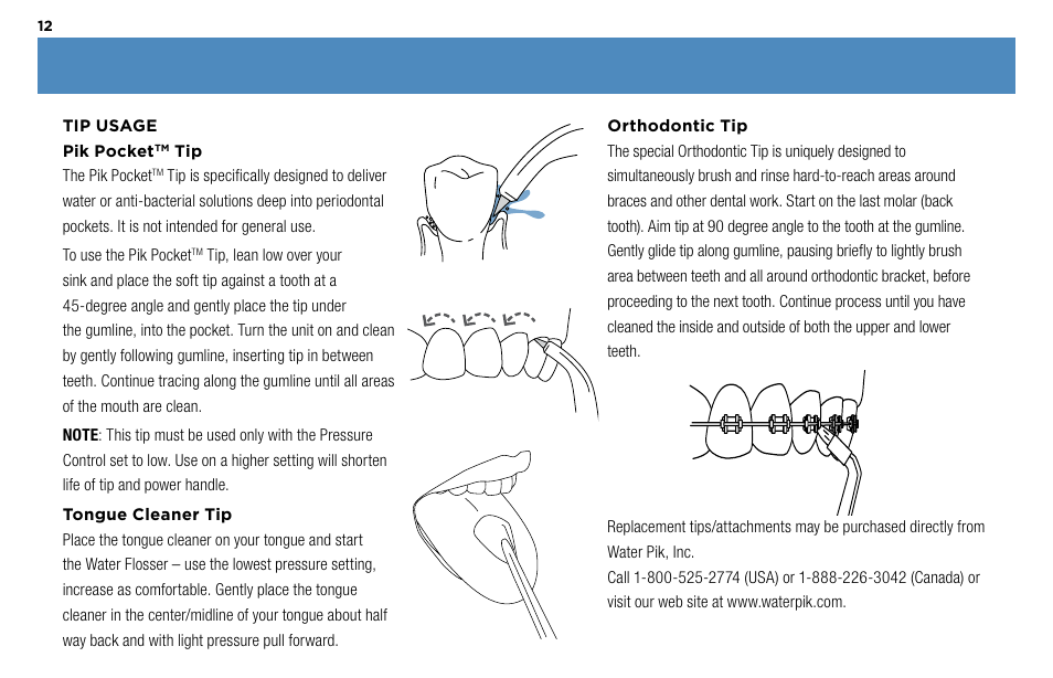 Waterpik Technologies WP-450 User Manual | Page 12 / 48