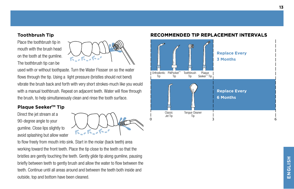 Waterpik Technologies WP-450 User Manual | Page 13 / 48