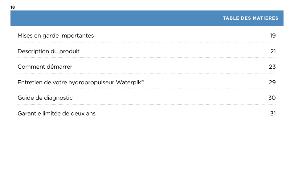 Waterpik Technologies WP-450 User Manual | Page 18 / 48