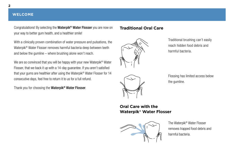 Waterpik Technologies WP-450 User Manual | Page 2 / 48