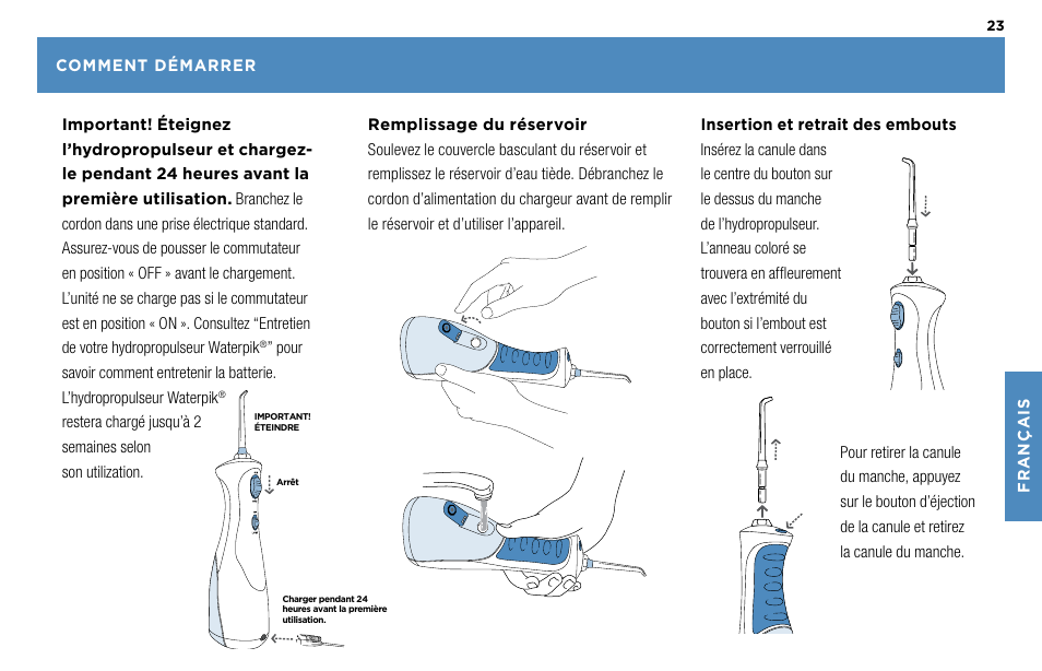 Waterpik Technologies WP-450 User Manual | Page 23 / 48