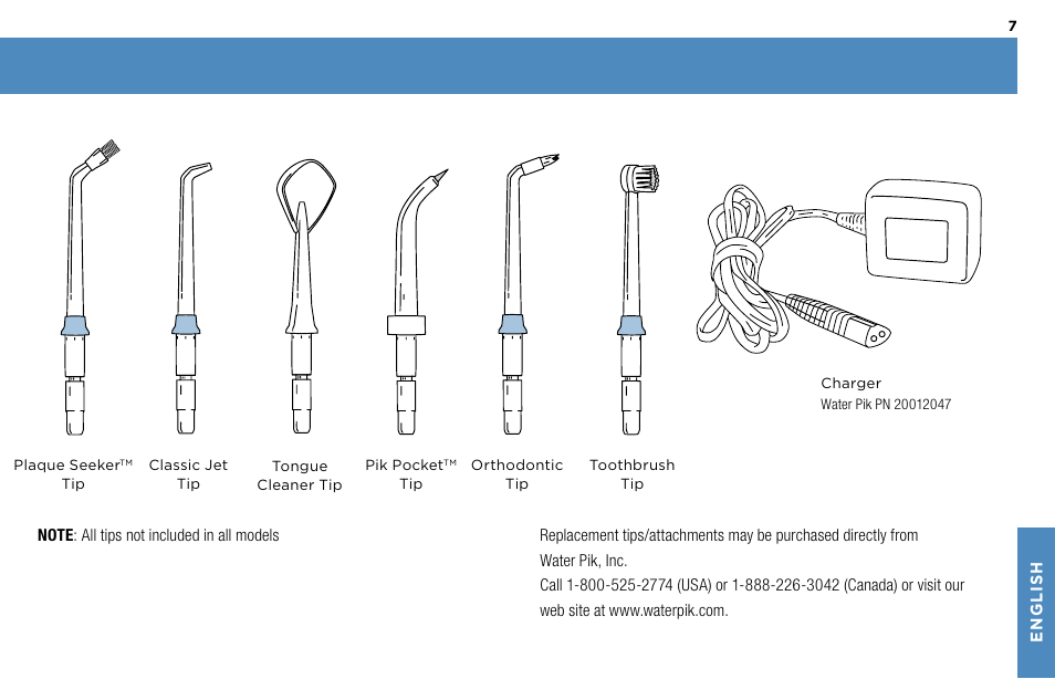 Waterpik Technologies WP-450 User Manual | Page 7 / 48