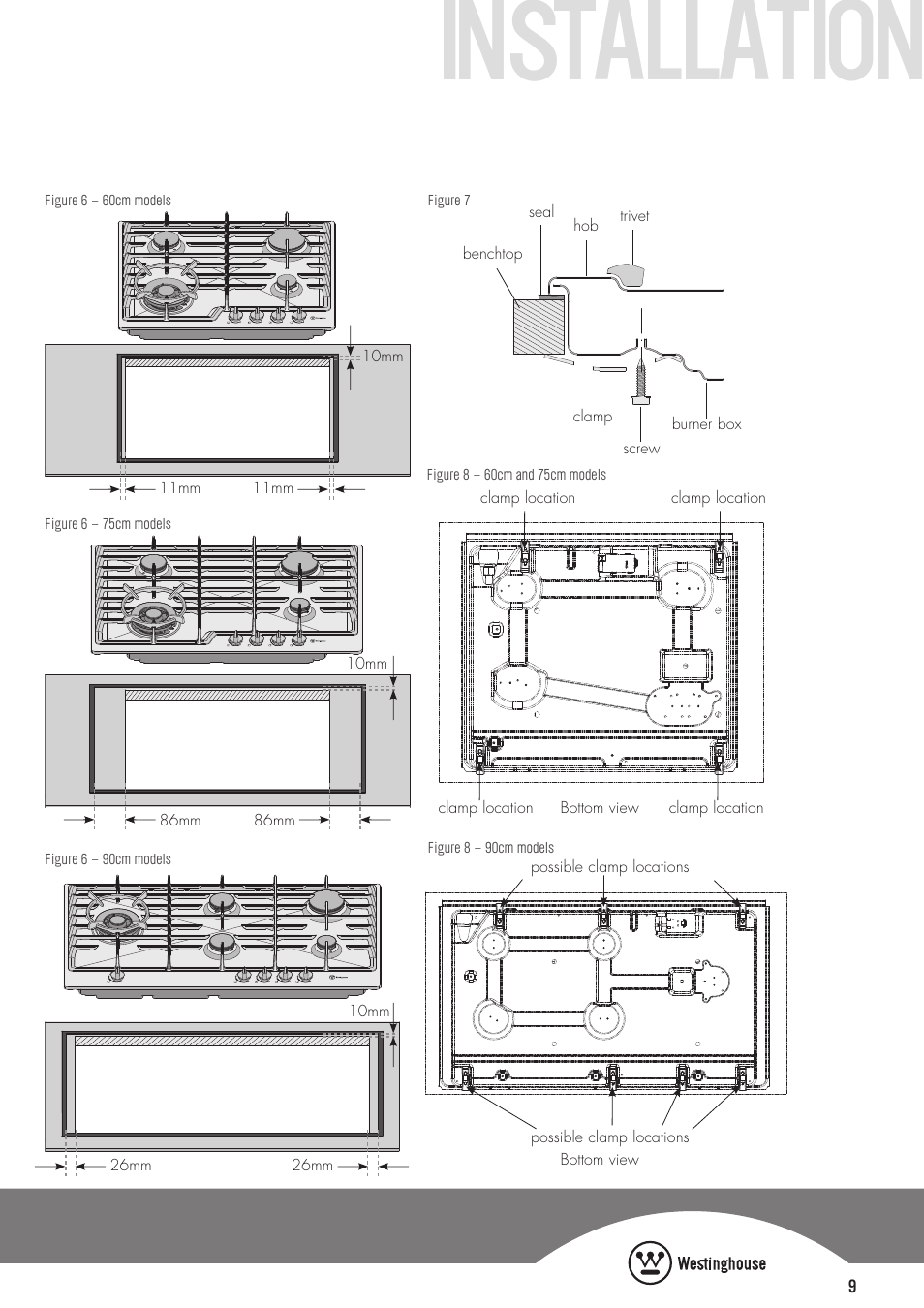 Installation | Westinghouse GHP17S User Manual | Page 9 / 16