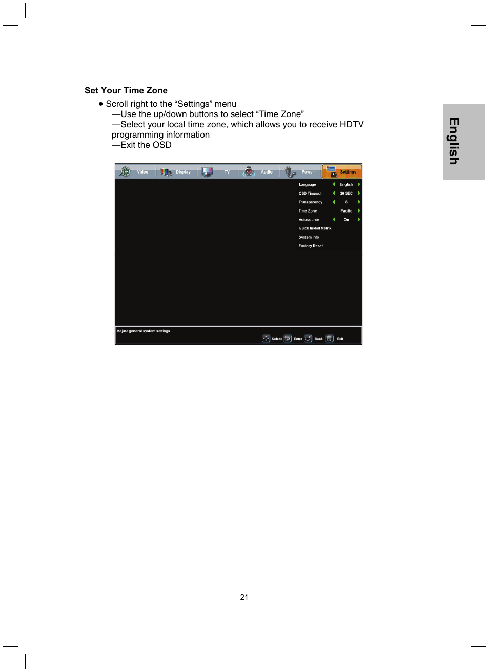 English | Westinghouse TX-52H480S User Manual | Page 22 / 51