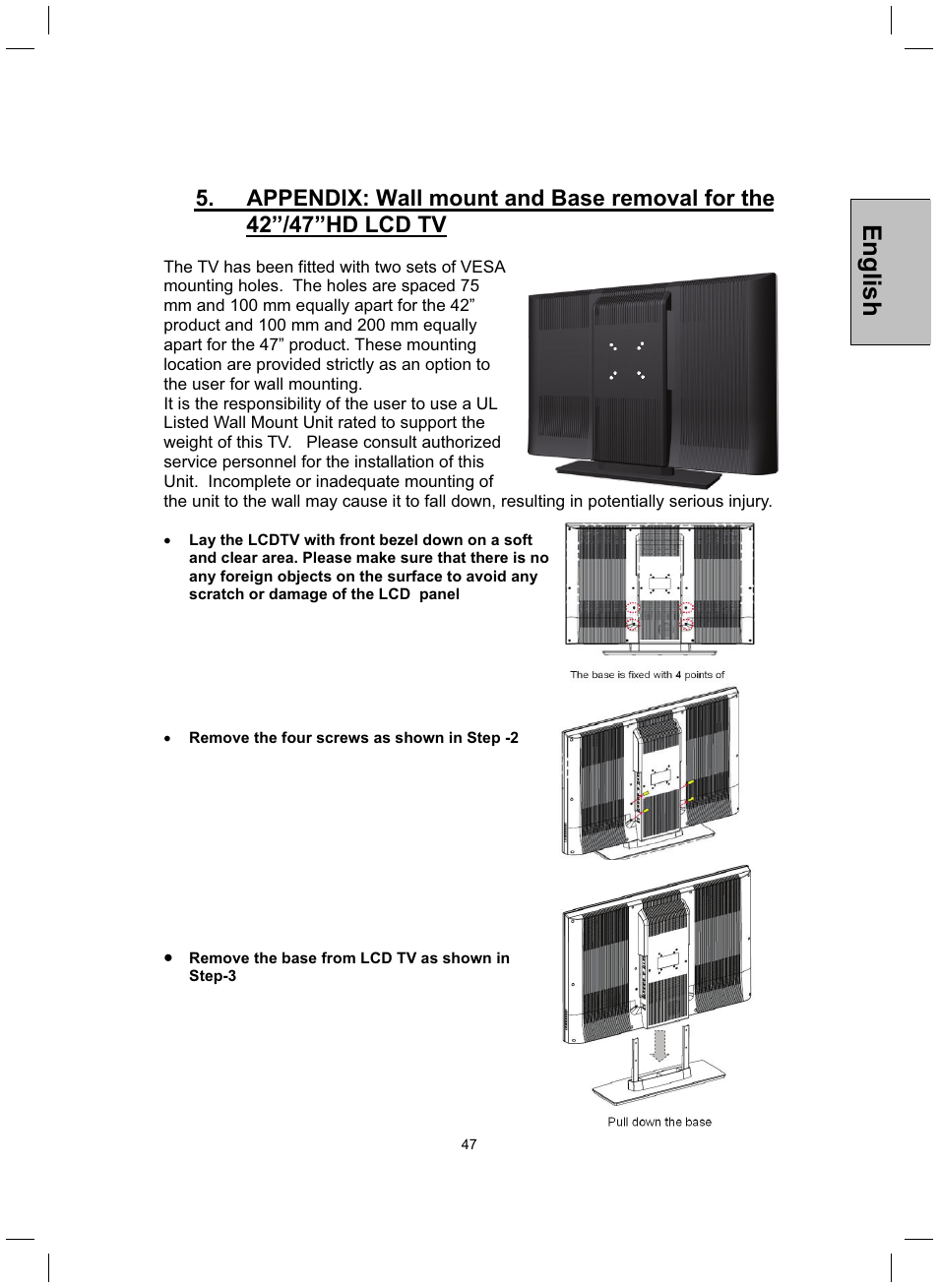 English | Westinghouse TX-52H480S User Manual | Page 48 / 51