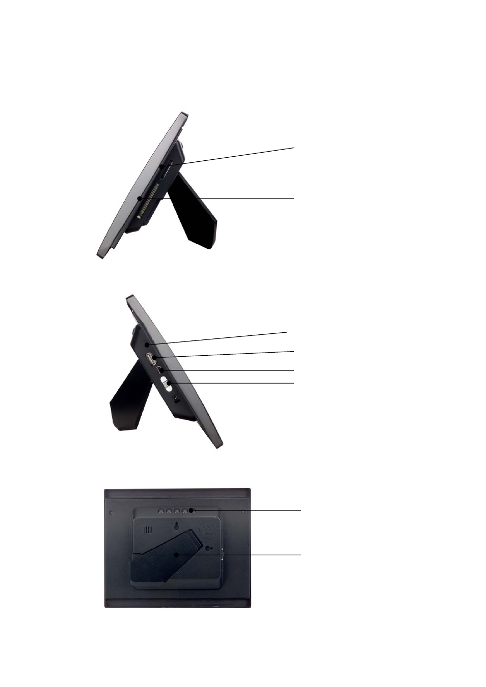 Diagram of the digital photo frame | Westinghouse DPF-0703 User Manual | Page 5 / 17