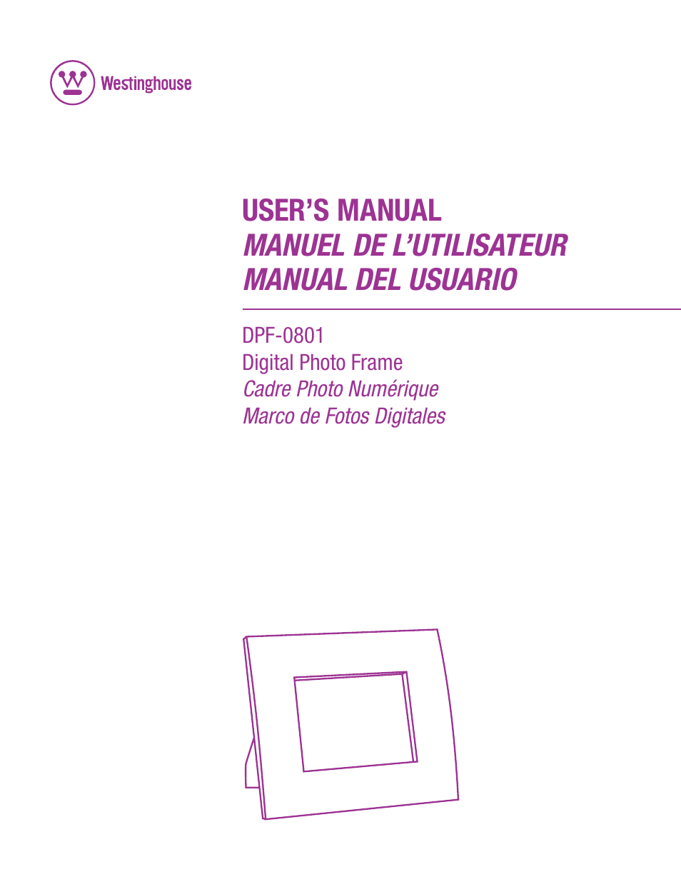 Westinghouse DPF-0801 User Manual | 15 pages