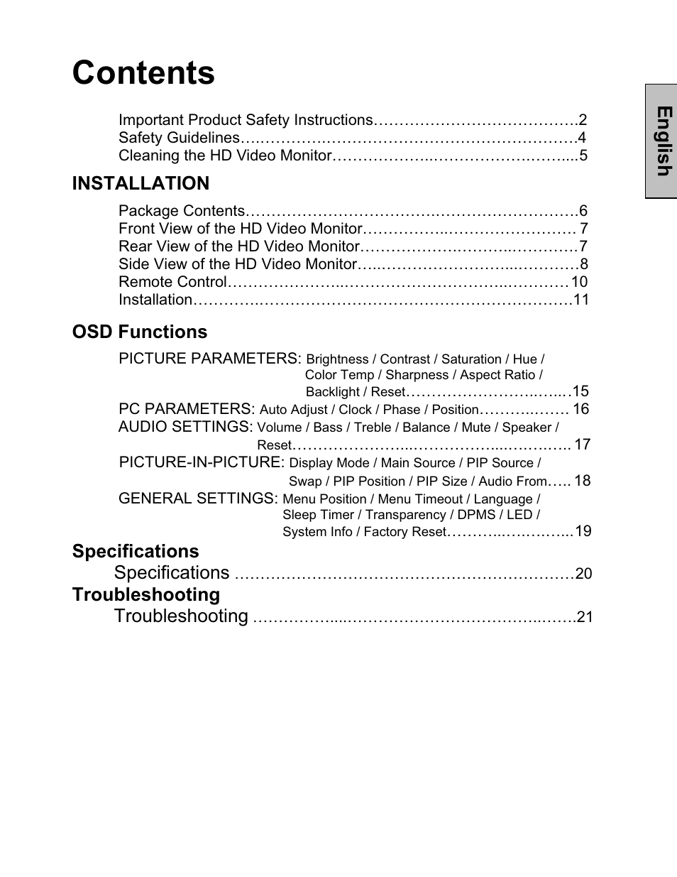 Westinghouse LVM-42w2 User Manual | Page 2 / 26