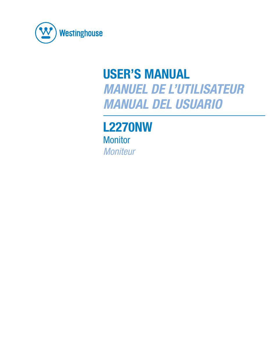Westinghouse L2270NW User Manual | 14 pages