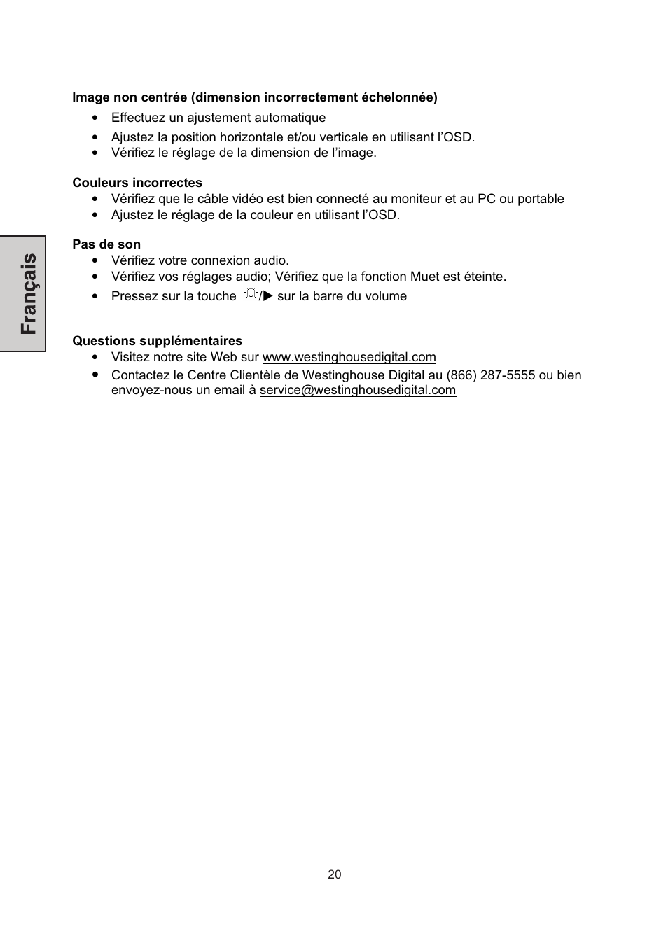 Westinghouse LCM-22W3 User Manual | Page 42 / 64