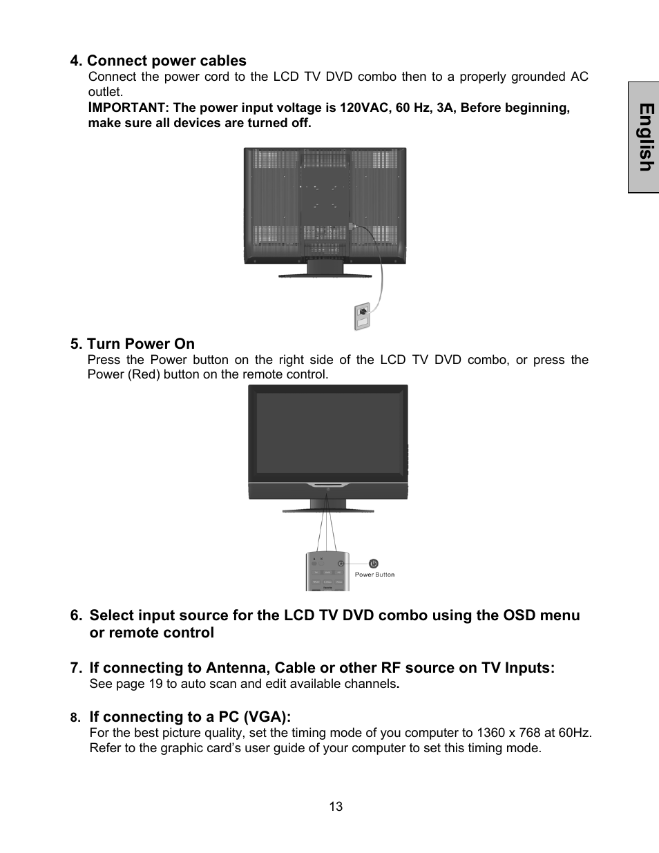 English | Westinghouse LTV-32w4 User Manual | Page 14 / 27