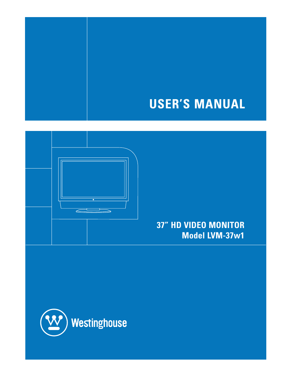 Westinghouse LVM-37w1 User Manual | 22 pages