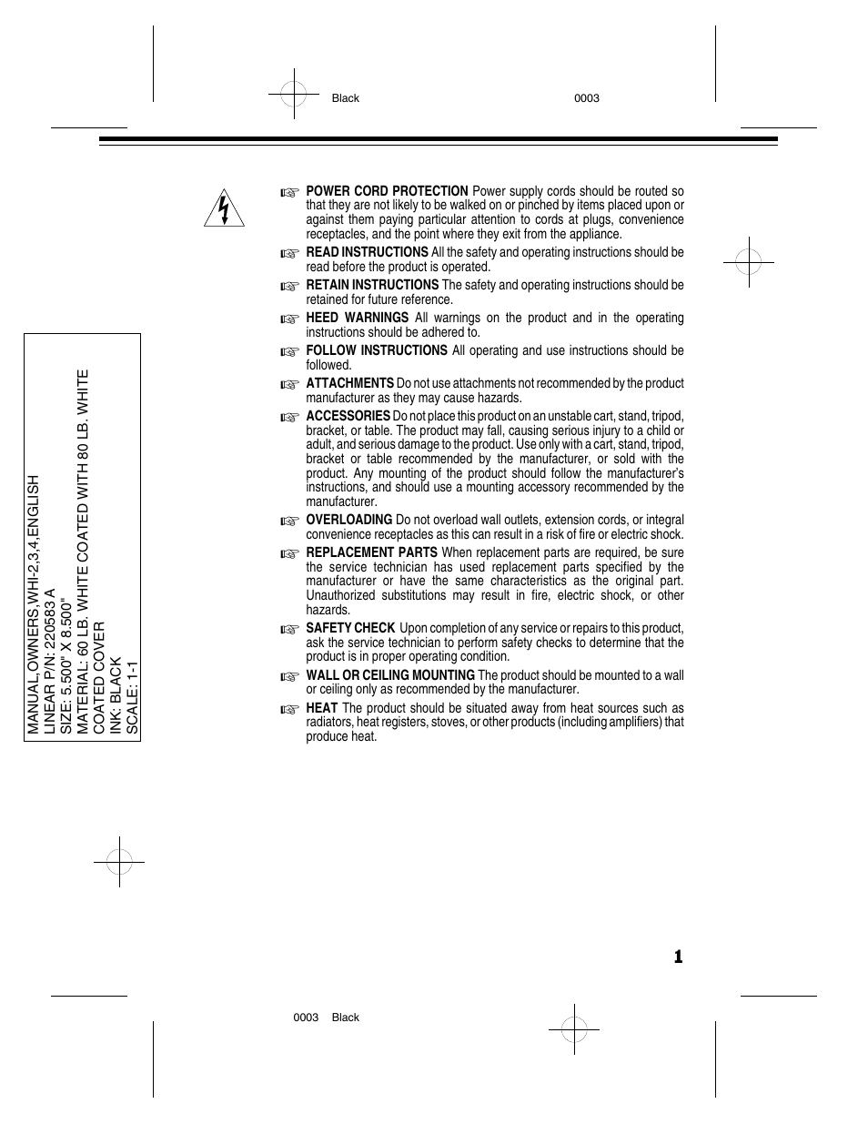 Westinghouse WHI-4C User Manual | Page 3 / 8