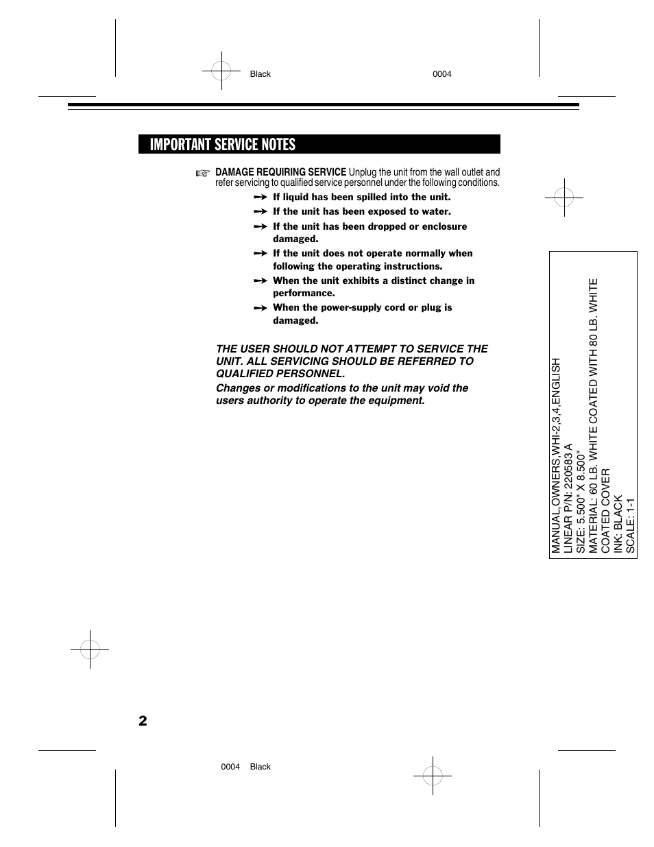 Westinghouse WHI-4C User Manual | Page 4 / 8