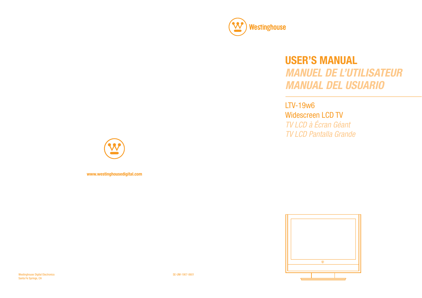 Westinghouse LTV-19w6 User Manual | 28 pages