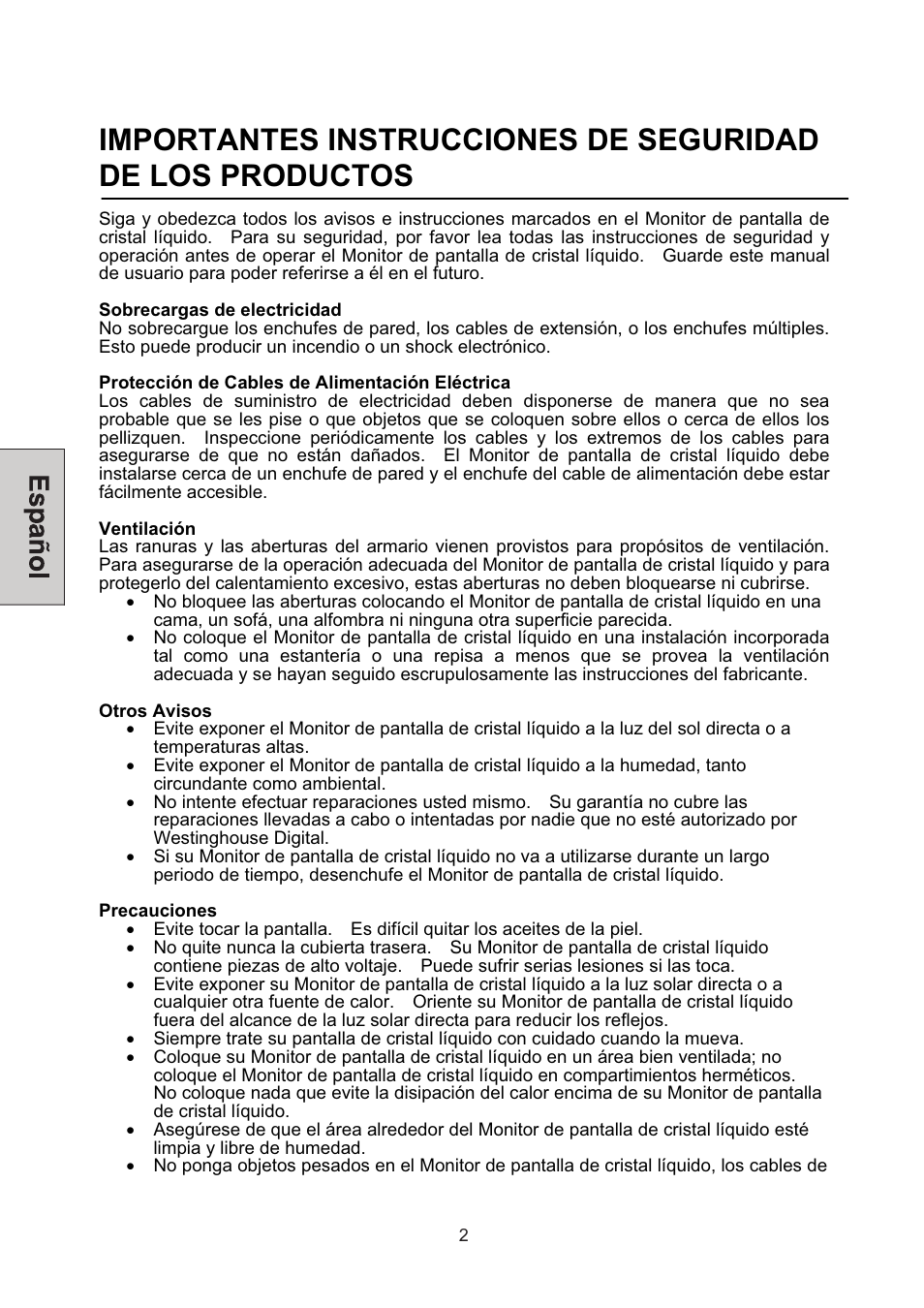 Westinghouse L2046NV User Manual | Page 45 / 66