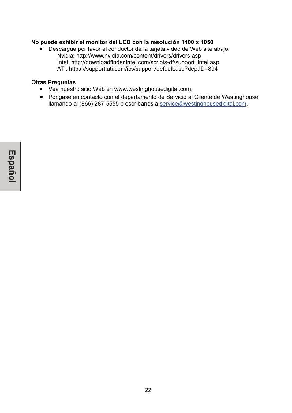 Westinghouse L2046NV User Manual | Page 65 / 66