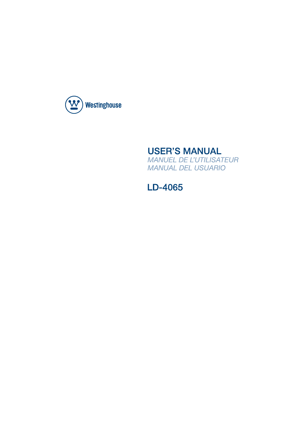 Westinghouse LD-4065 User Manual | 31 pages