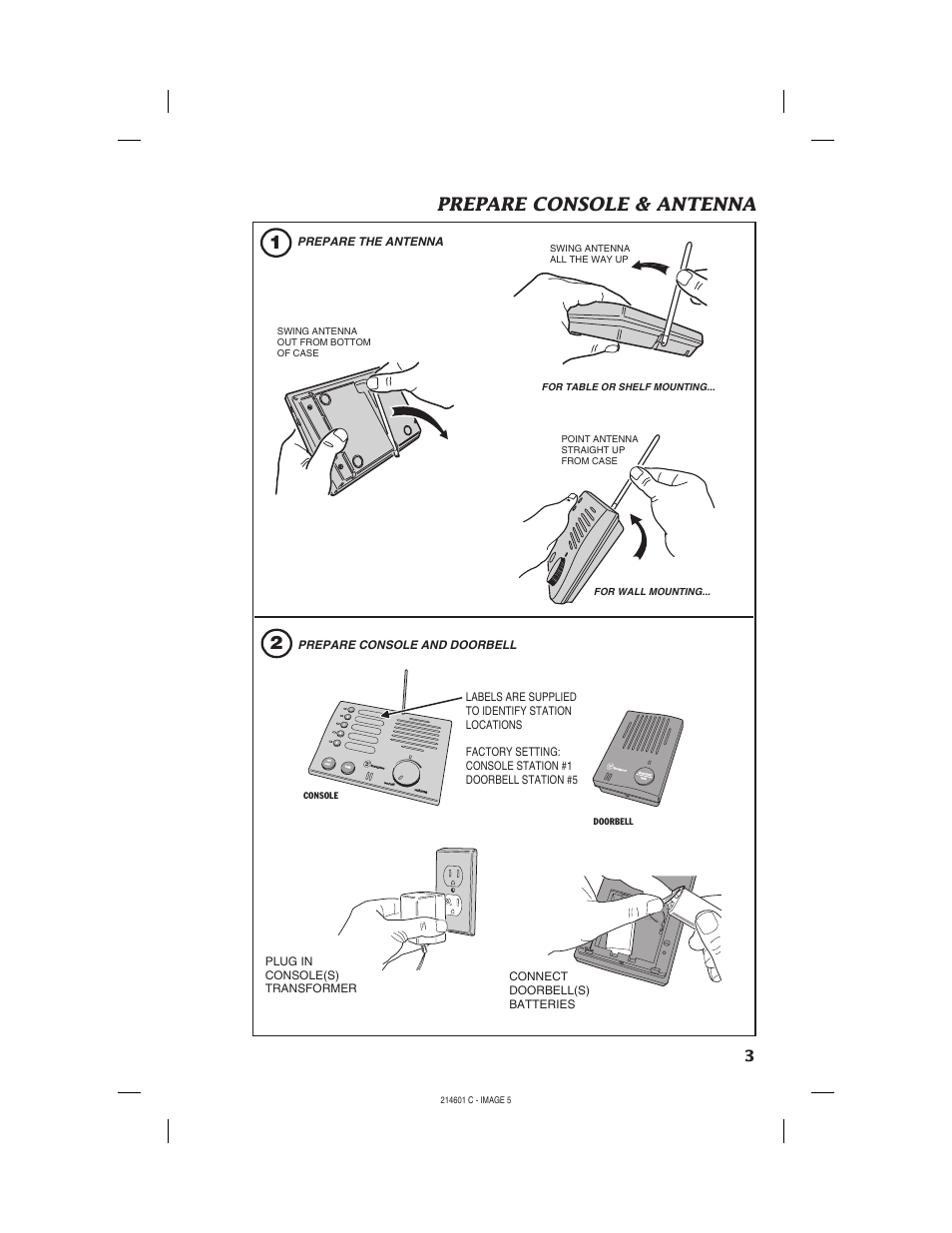 Prepare console & antenna | Westinghouse WHDBI-5C User Manual | Page 5 / 16