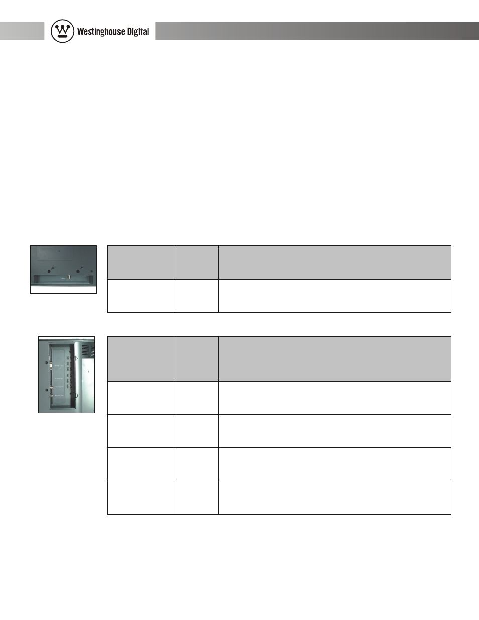 Reference guide, Connector descriptions | Westinghouse LCD-TV User Manual | Page 14 / 36