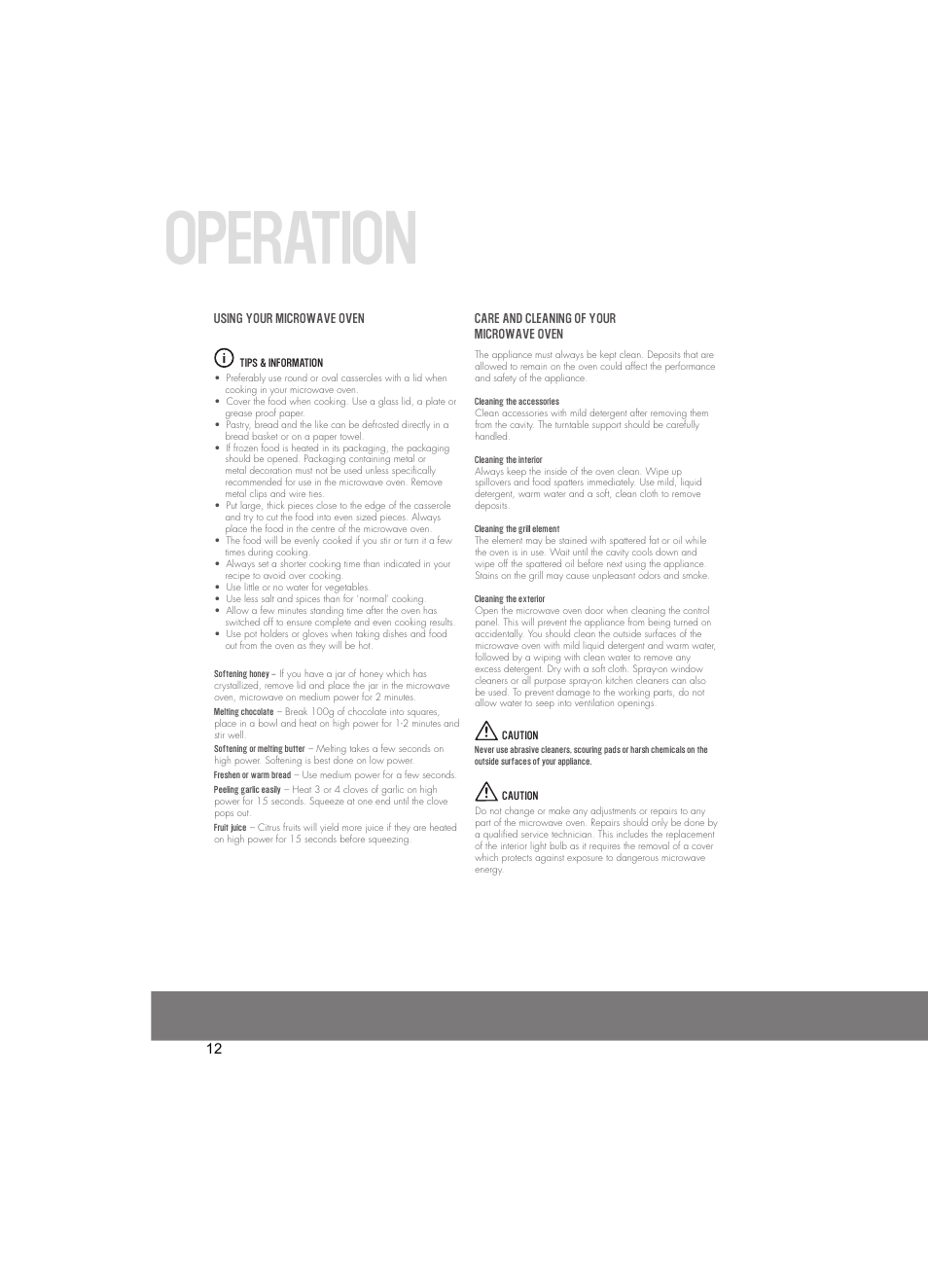 Operation troubleshooting | Westinghouse WMG281SF User Manual | Page 12 / 16