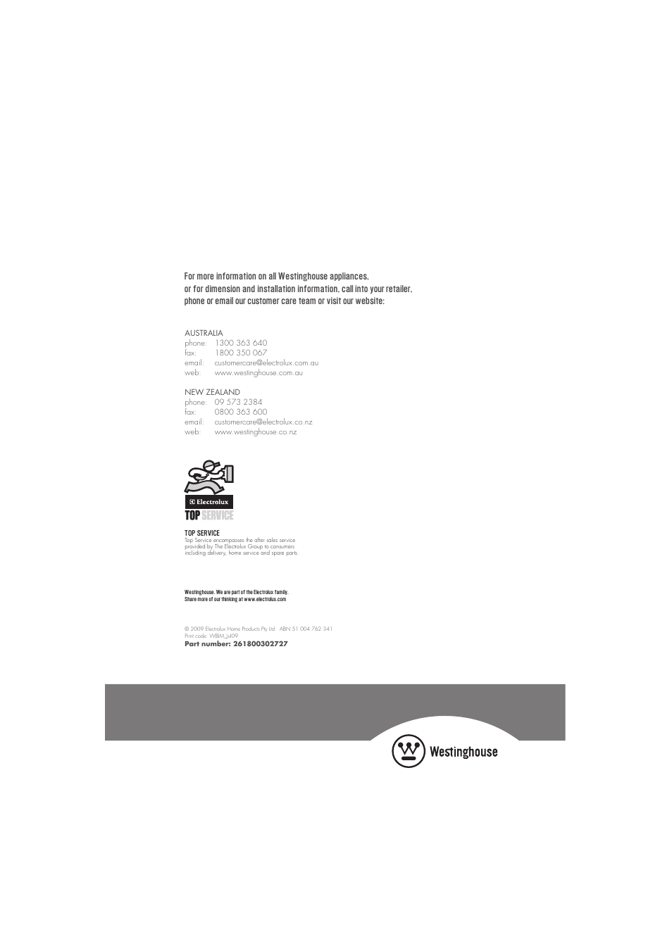 Westinghouse WMG281SF User Manual | Page 16 / 16