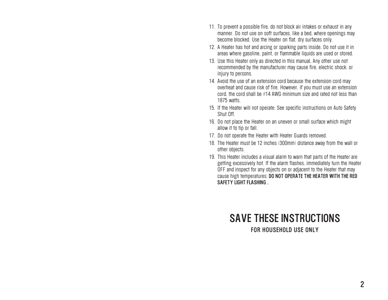 Save these instructions | Westinghouse WST6003 User Manual | Page 3 / 10