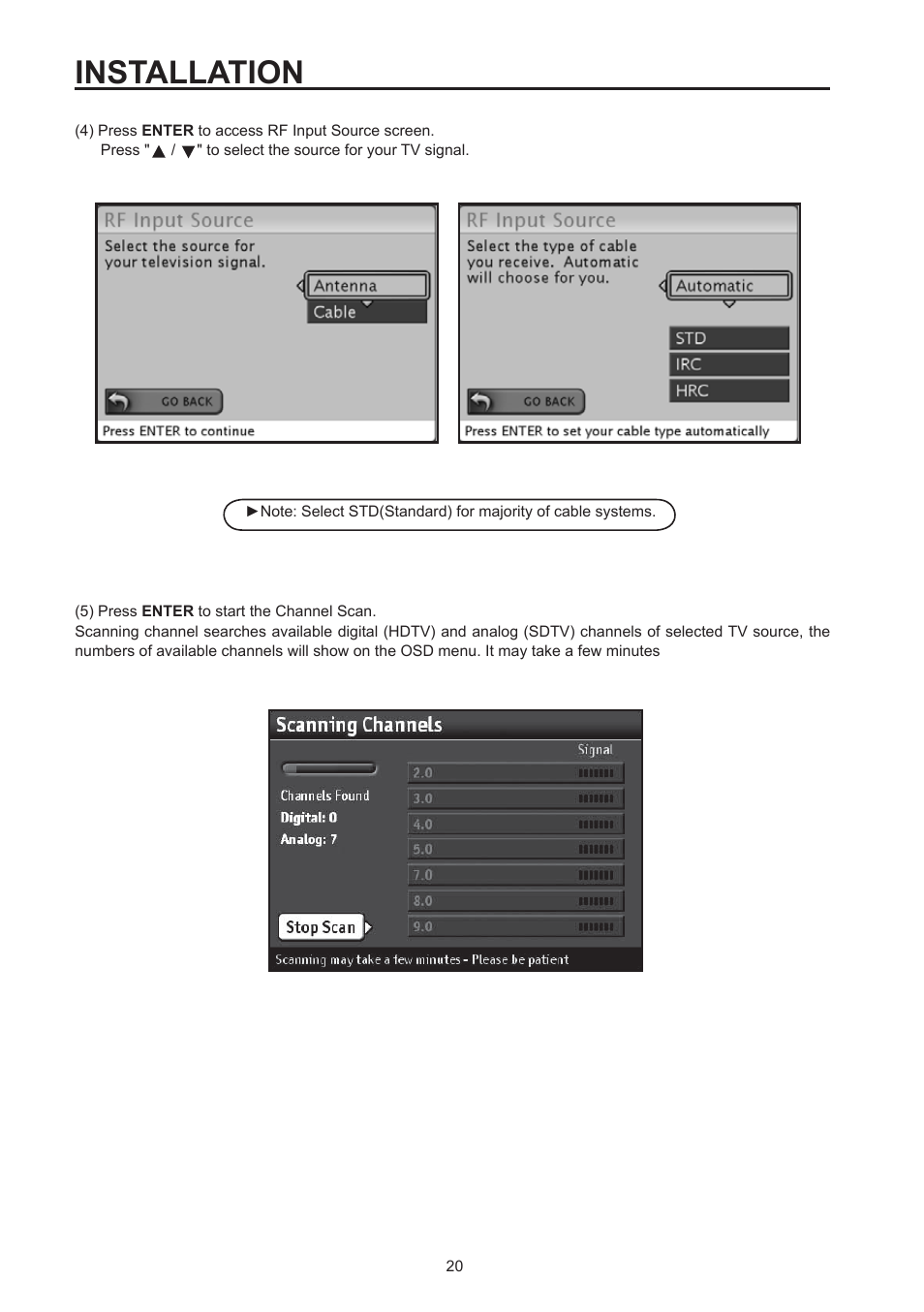 Installation | Westinghouse SK-32H590D User Manual | Page 21 / 66