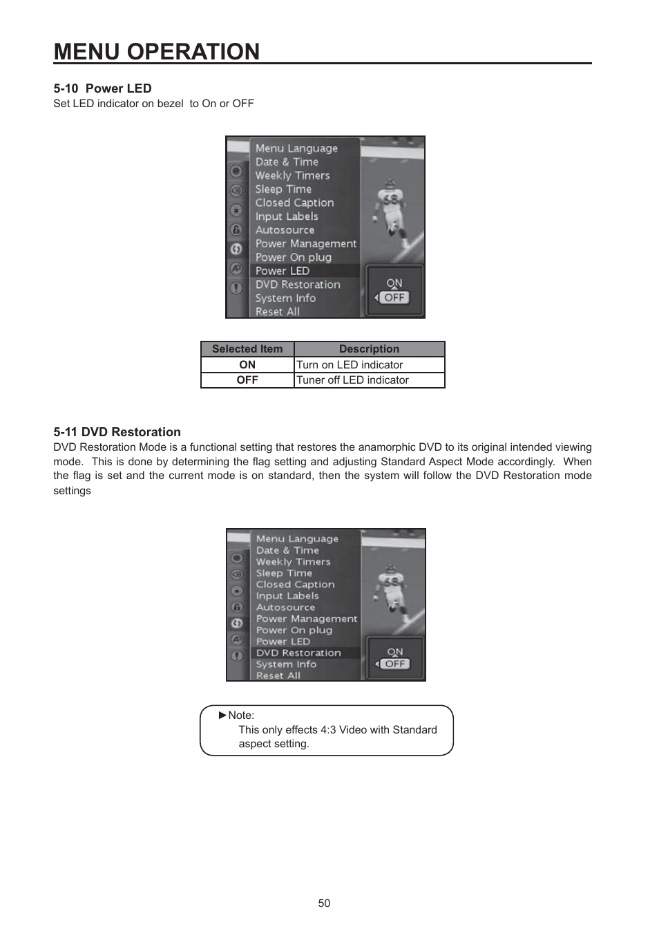 Menu operation | Westinghouse SK-32H590D User Manual | Page 51 / 66