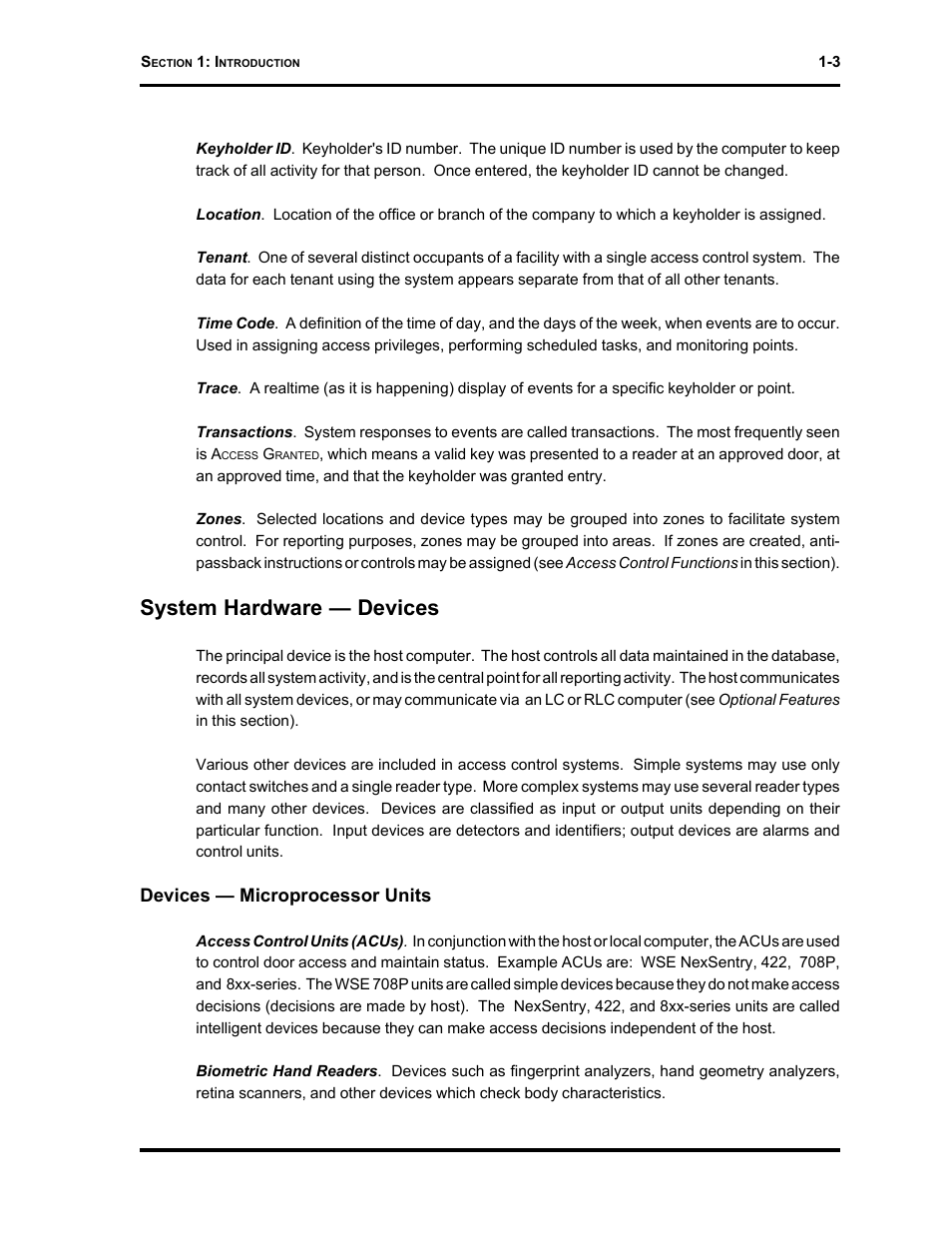 System hardware — devices, Devices — microprocessor units | Westinghouse SE 6000 User Manual | Page 10 / 180