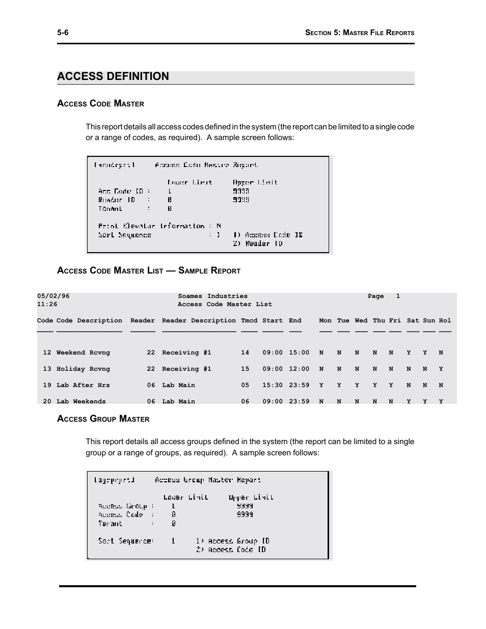 Access definition | Westinghouse SE 6000 User Manual | Page 109 / 180