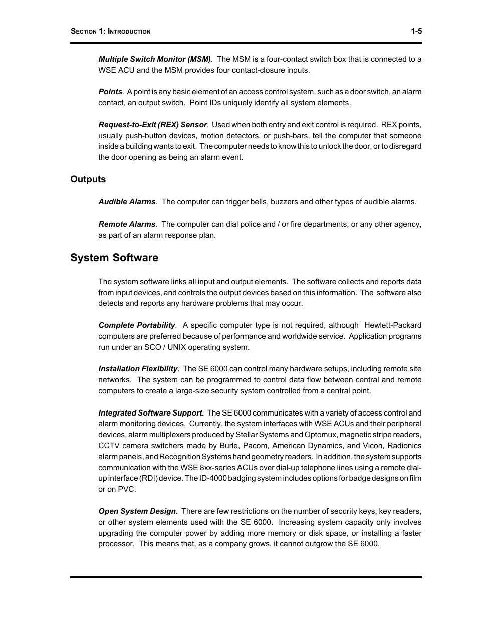 System software | Westinghouse SE 6000 User Manual | Page 12 / 180