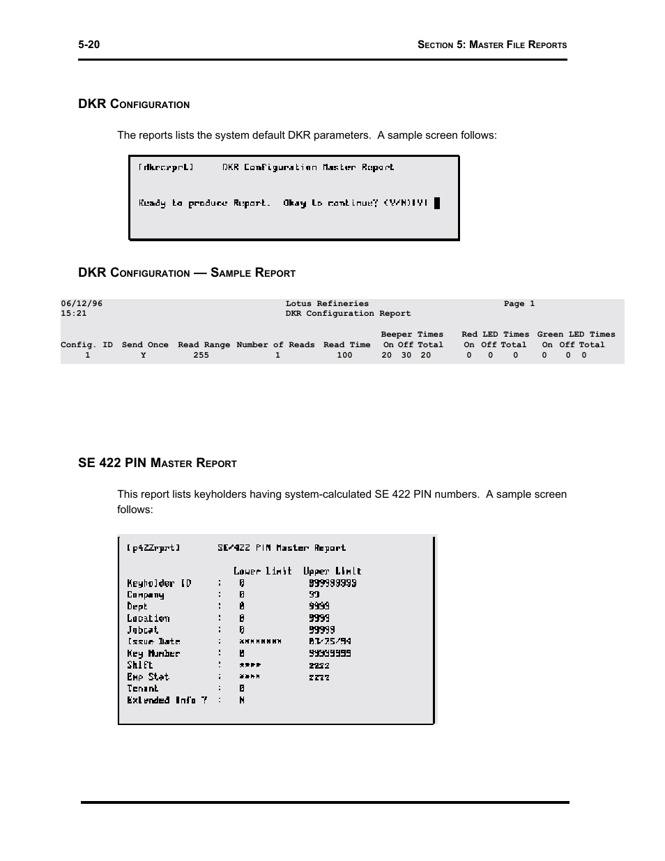 Dkr c, Se 422 pin m | Westinghouse SE 6000 User Manual | Page 123 / 180