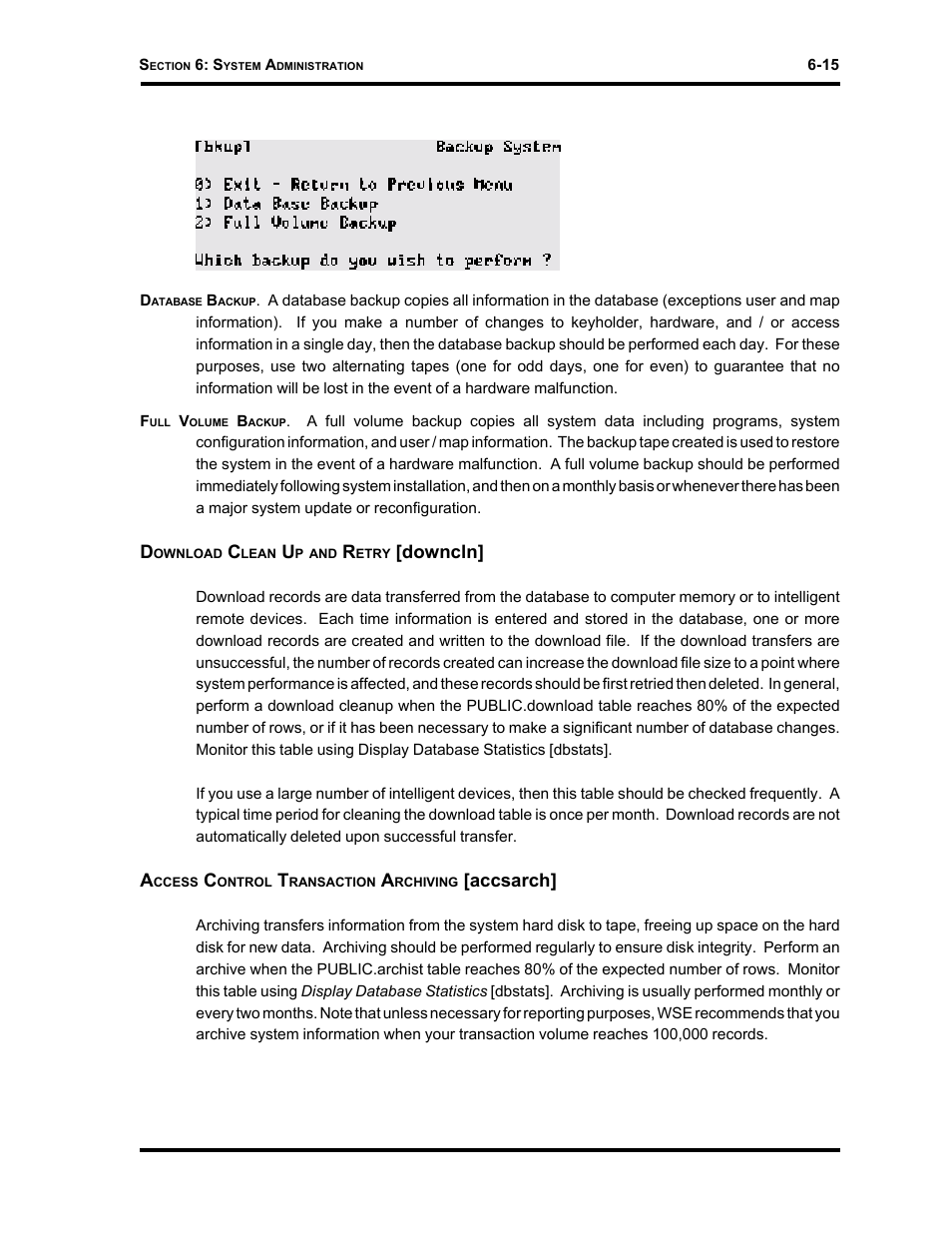 Downcln, Accsarch | Westinghouse SE 6000 User Manual | Page 139 / 180