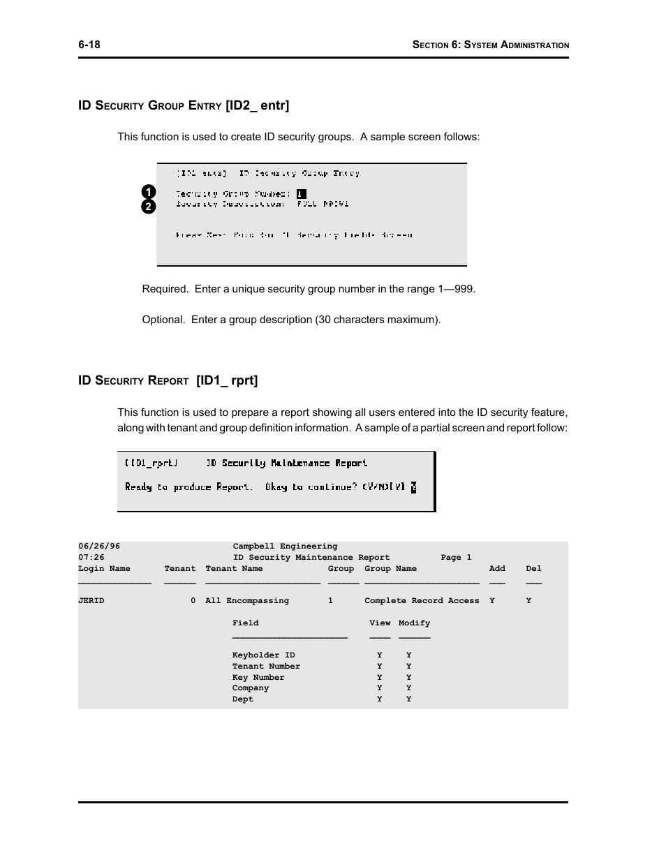 Id s, Id2_ entr, Id1_ rprt | Westinghouse SE 6000 User Manual | Page 142 / 180